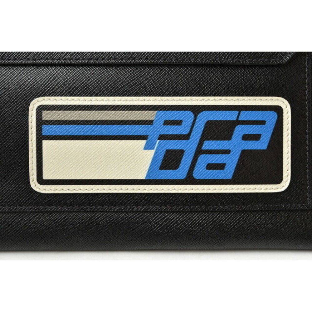 Prada Black Patchwork Pouch Saffiano Bag Clutch - image 5